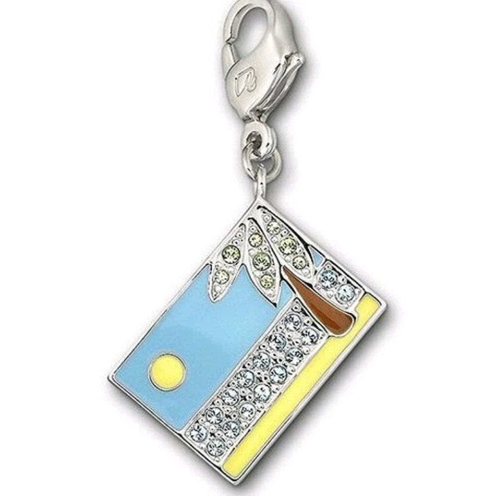 SWAROVSKI CHARM EXOTIC POSTCARD PALM SEA